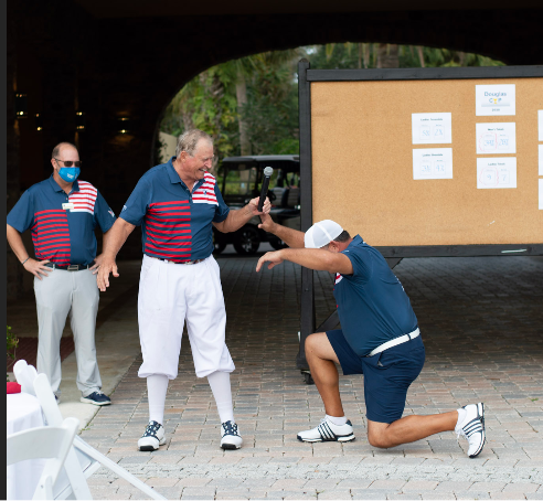 Charlie Puleri bows to the winning Captain Jeff Douglas